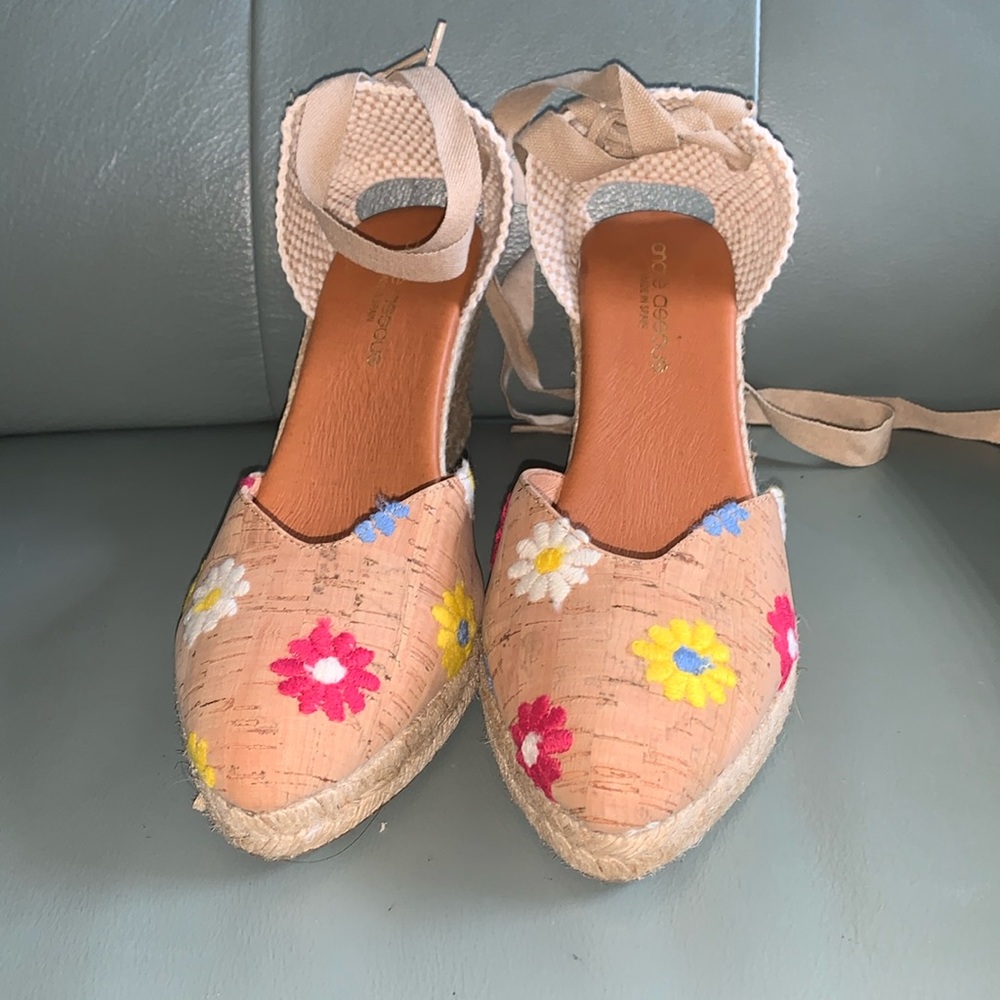 Andre Assous Embroidered Espadrille Wedge Sandal